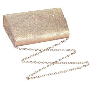 Women's Sparkly Evening Bag Glitter Gold Clutch Purse for Party Prom Weddings